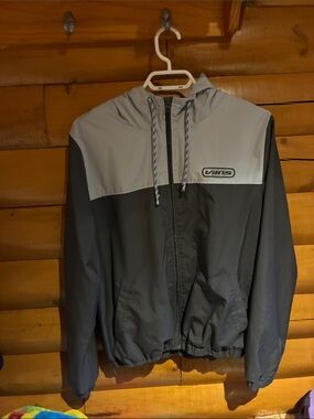 Vans Two-Tone Light Gray and Dark Gray Hooded Windbreaker